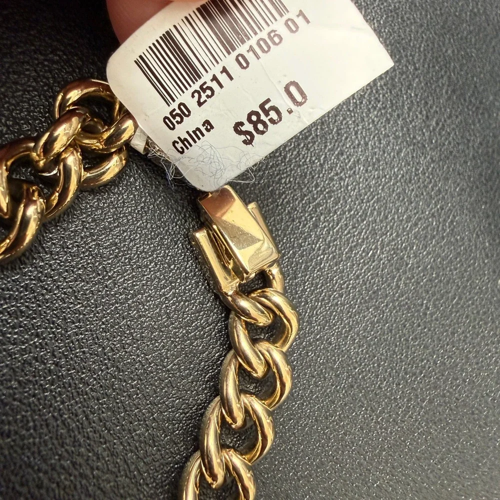 MSRP‎ $85 Armitron 75/5578GP Womens Gold Tone Charm Crystal Bracelet Watch New B